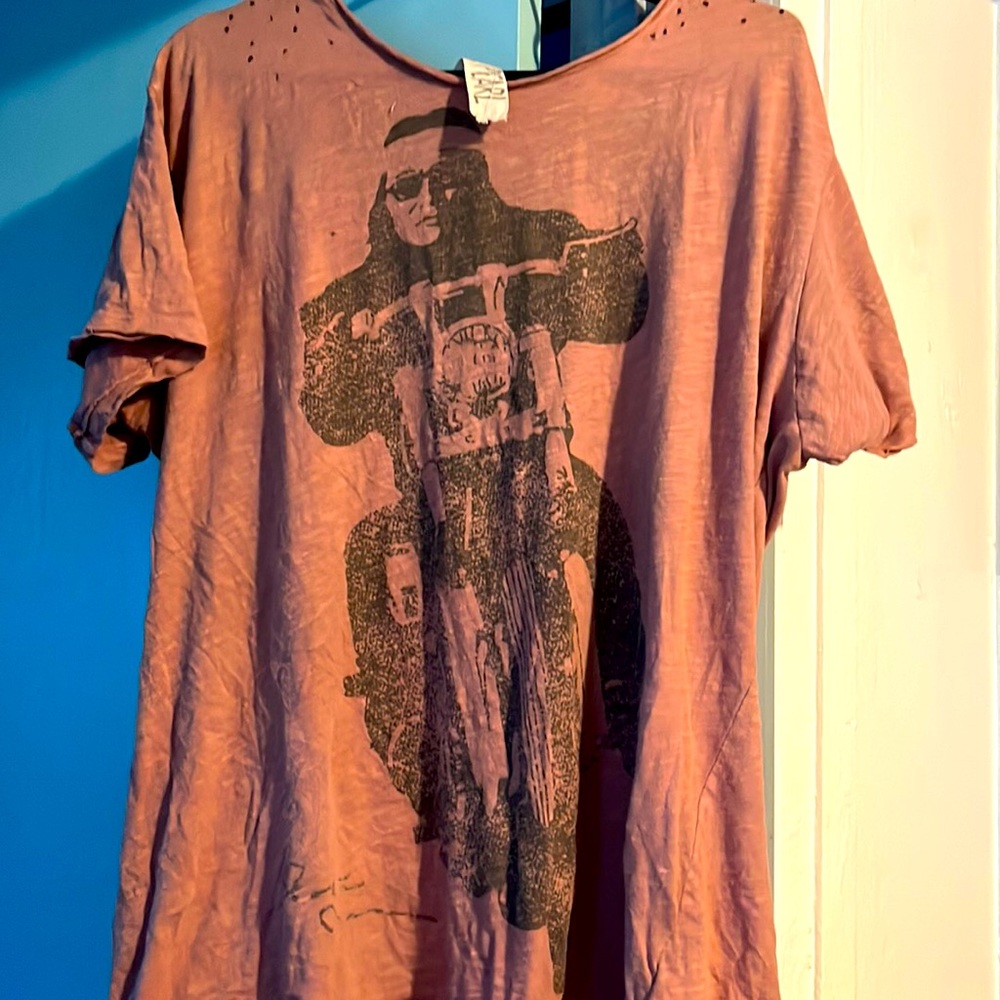 Magnolia Pearl t shirt motorcycle rider